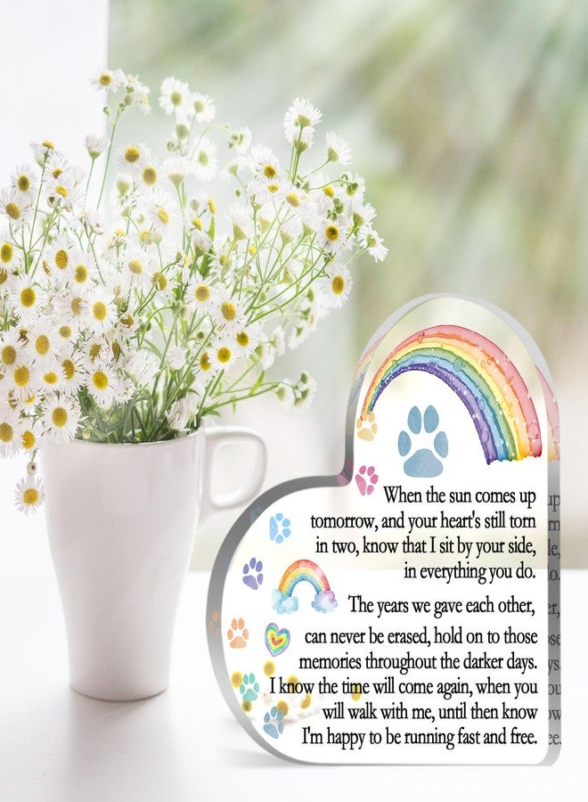 Toerifer Rainbow Bridge Pet Memorial Gifts, Dog Cat Passing Away Remembrance Keepsake for Desk Shelf, Loss Pet Gifts for Women Men, Loss of Dog Sympathy Condolences Acrylic Decorations - Image 5